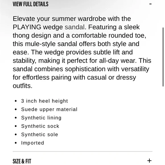 NWT Steve Madden Suede Playing Black Wedge Sandals Heels 8 - Picture 6 of 6